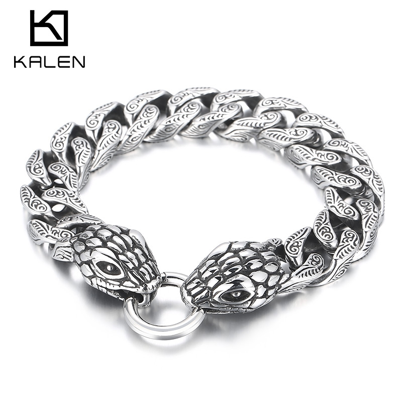 Men Accessories Bd - KALEN 15mm Snake Bracelets for Men