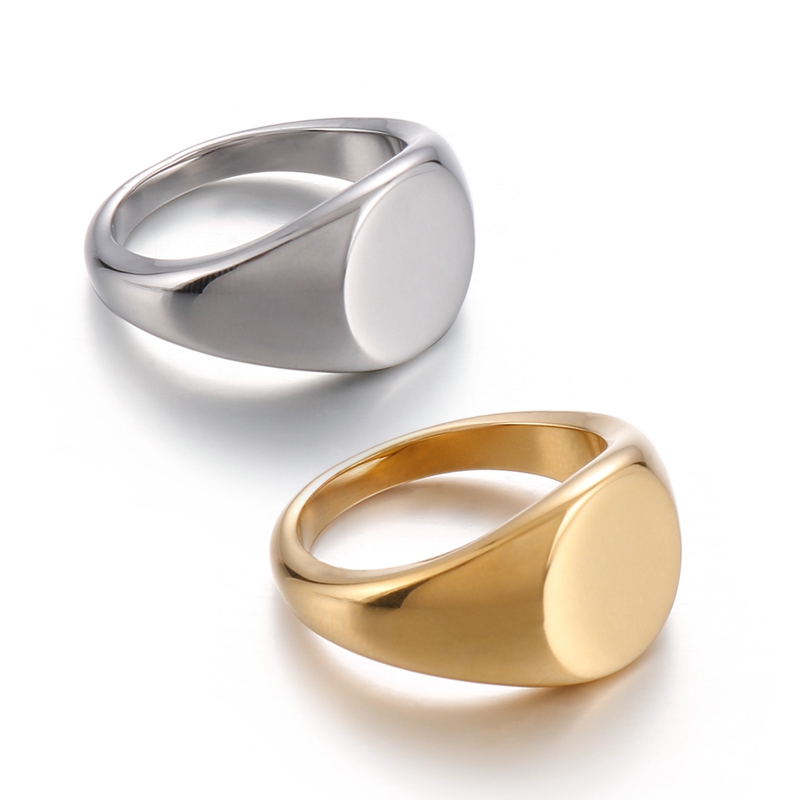 Signet Ring Men - Signet Vòng Thép Không Gỉ Vòng