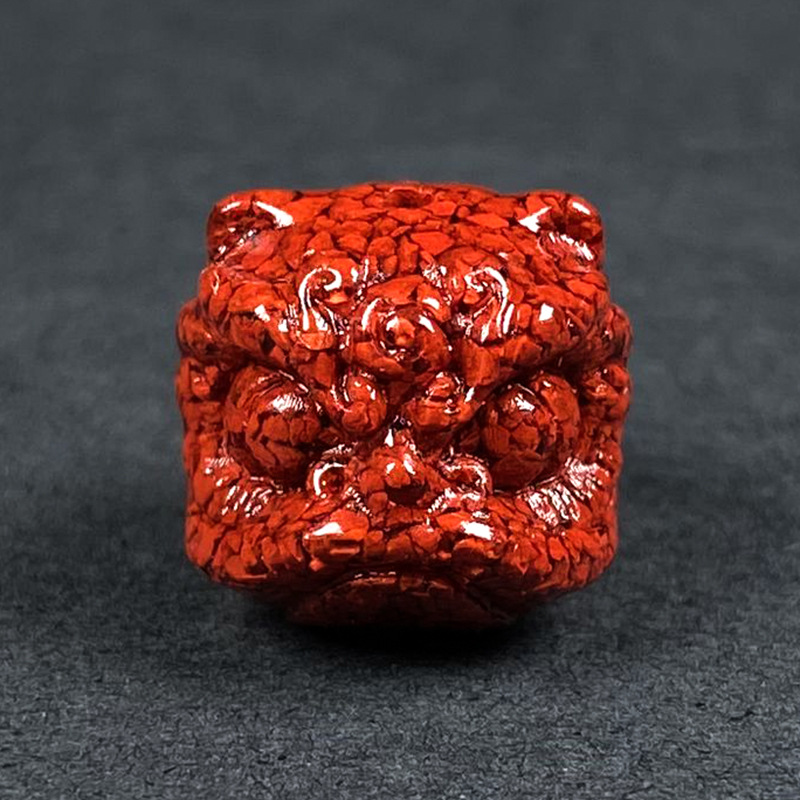 Bead Bracelet Men - 10pc Natural Cinnabar Crystal Lion Dance