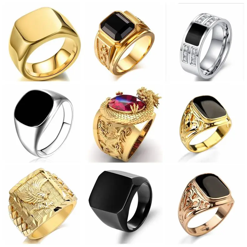 Signet Ring Men - Signet Vuông Ngón Tay Nhẫn Nam