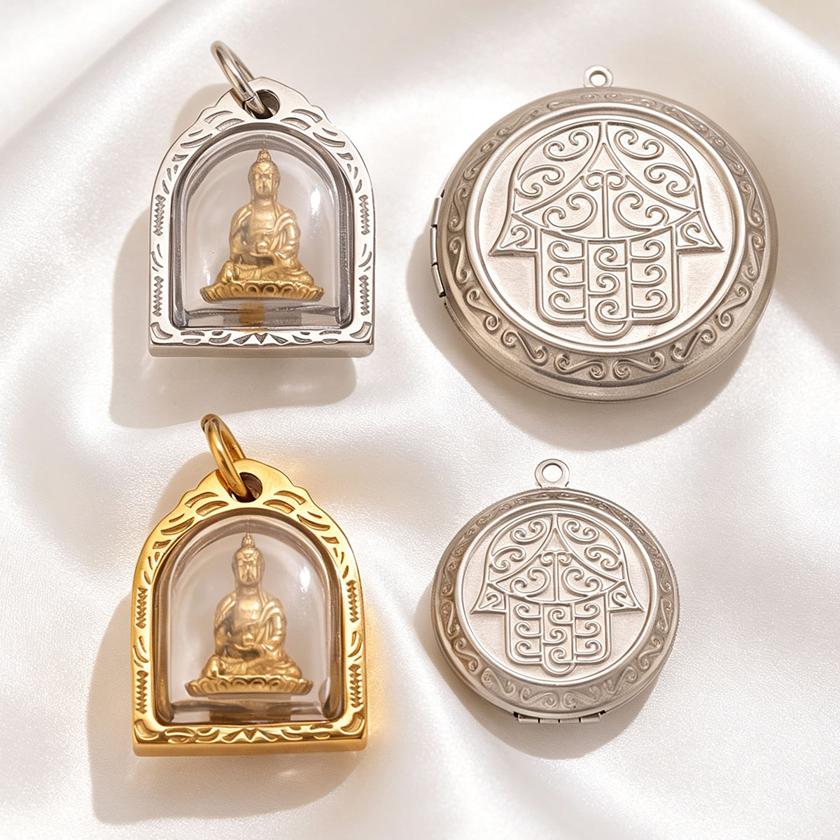 1/2pcs Photo Frame Charms 18K  - đánh giá và giá Men Accessories Locket