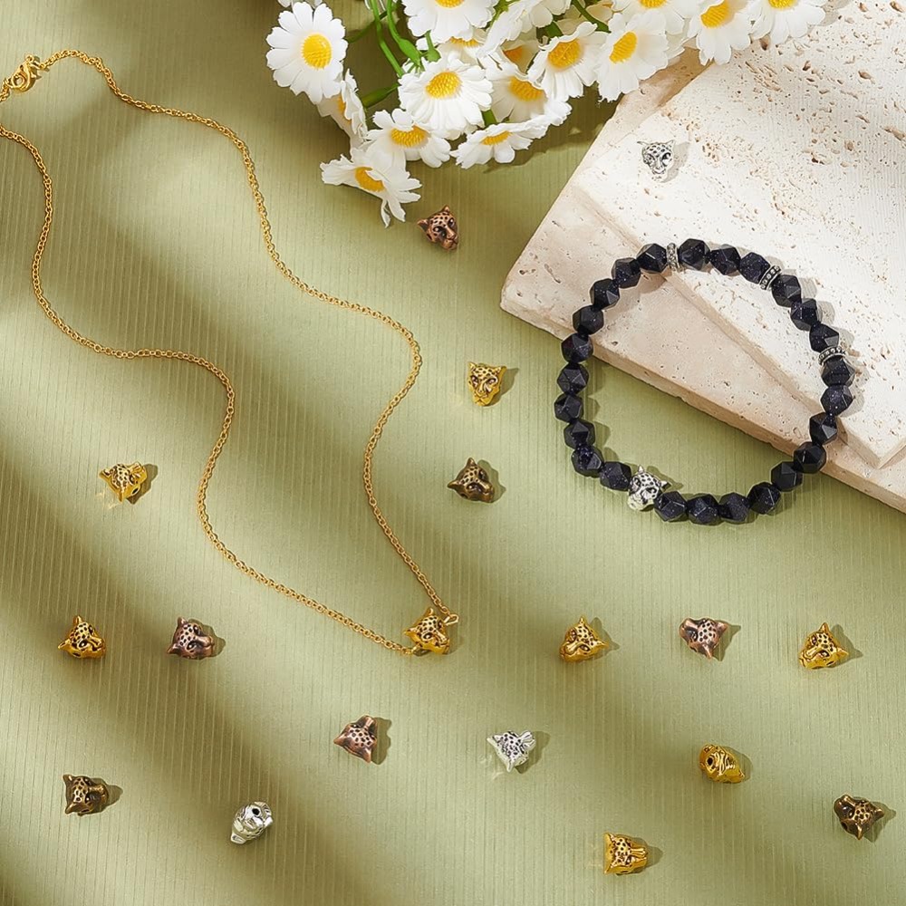 4 Colors Leopard Head Beads 10 - đánh giá và giá Bead Bracelet Men