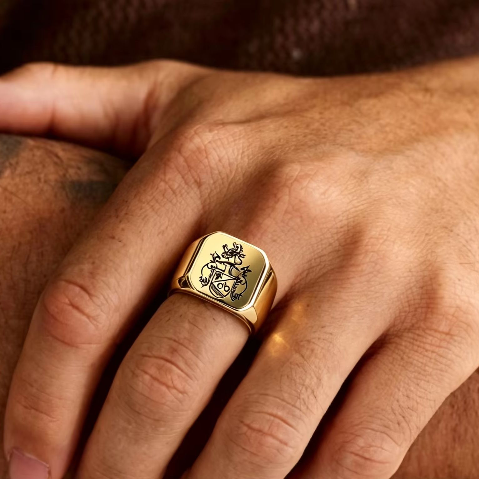 Custom Family Crest Signet Rin - đánh giá và giá Signet Ring Men