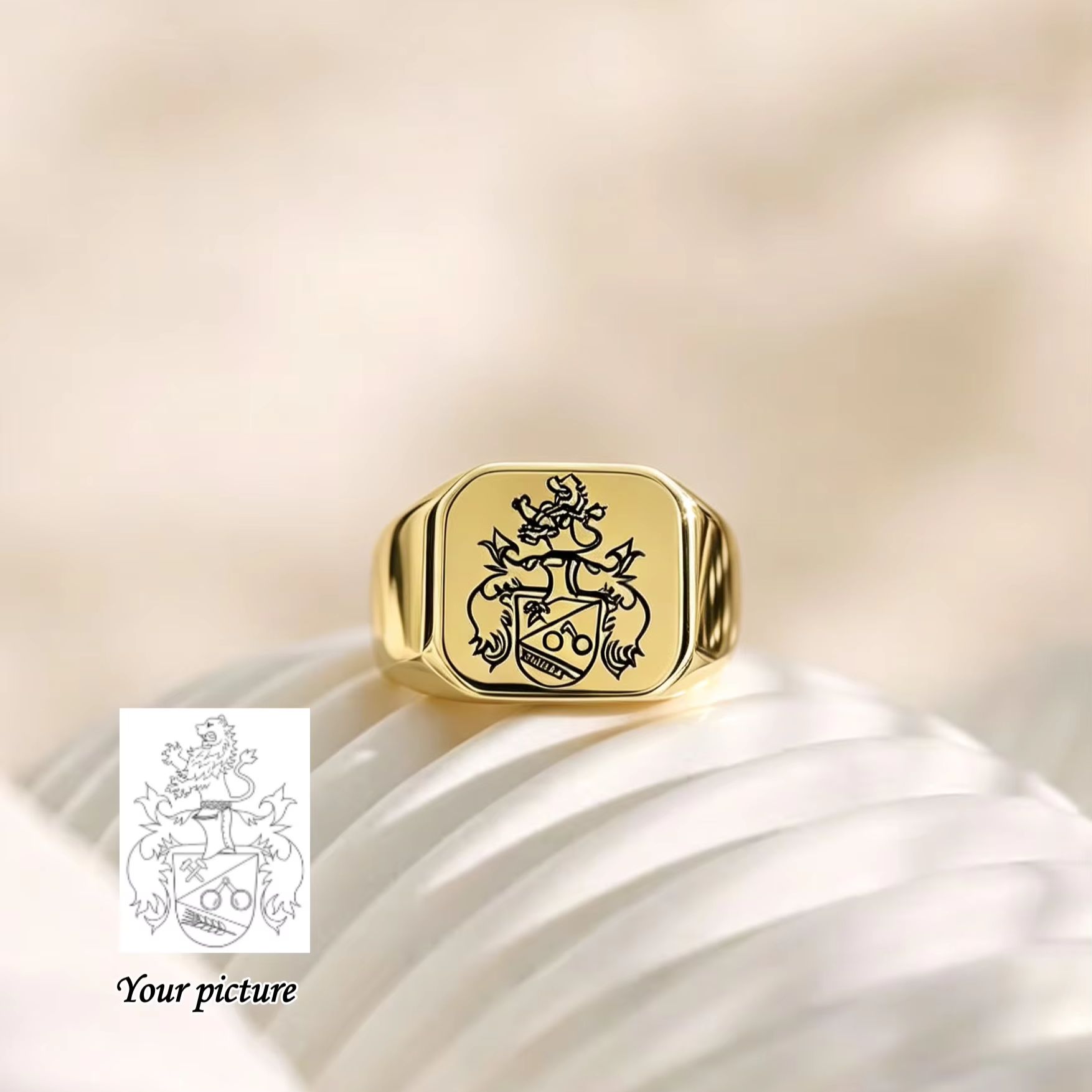 Custom Family Crest Signet Rin - đánh giá và giá Signet Ring Men