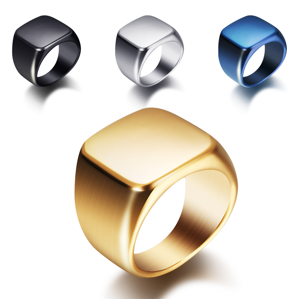 Free Engrave New Silver/Gold/B - đánh giá và giá Signet Ring Men