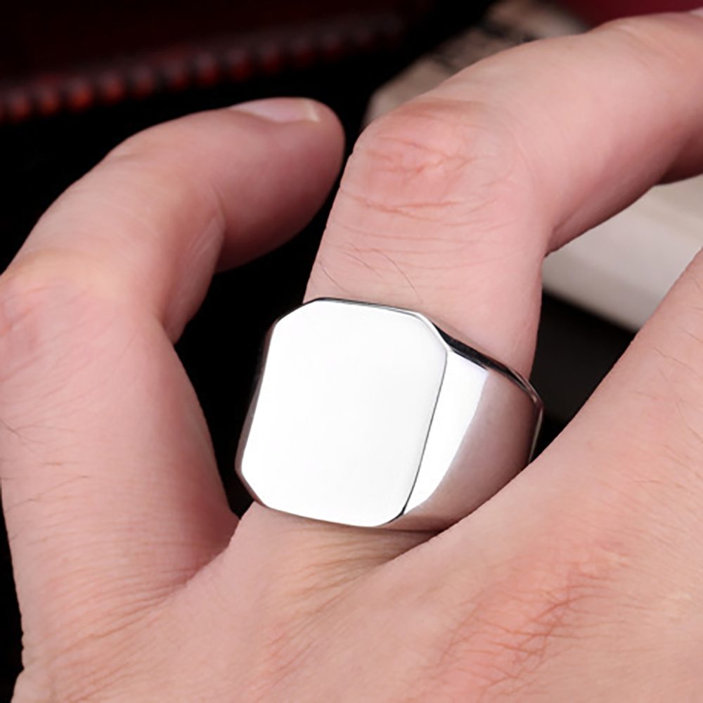 Free Engrave New Silver/Gold/B - đánh giá và giá Signet Ring Men
