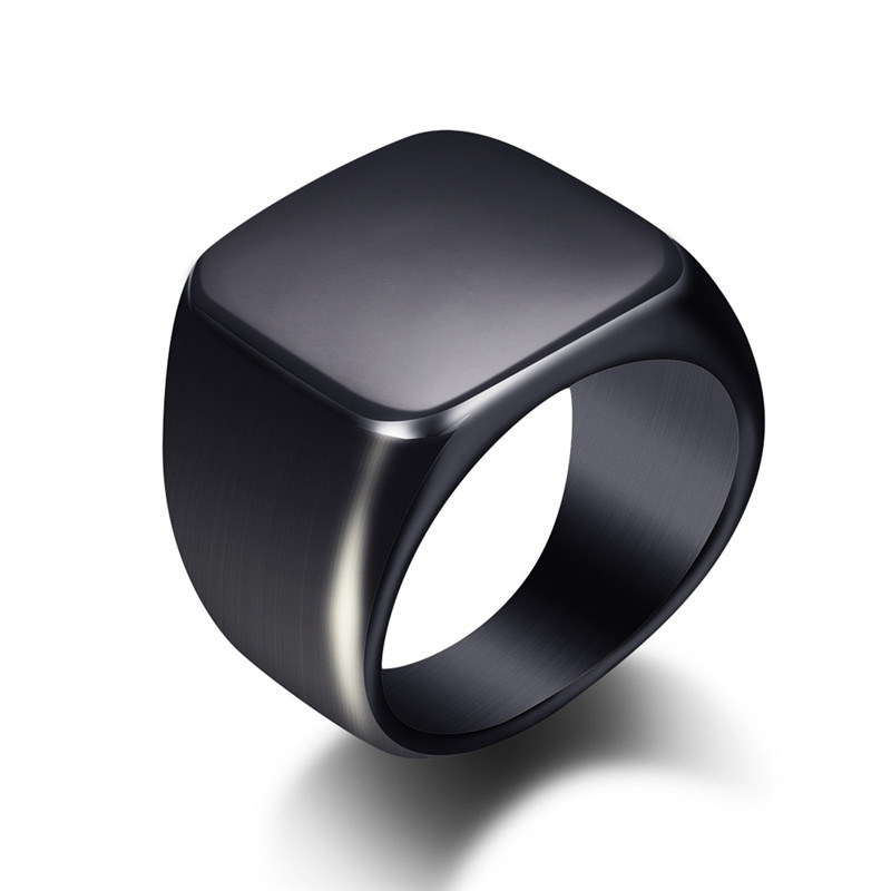 Fashion Men Black Smooth Stain - đánh giá và giá Signet Ring Men